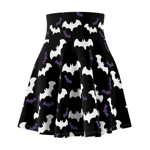 "Purple Spooky Bats" Skater A-Line Skirt