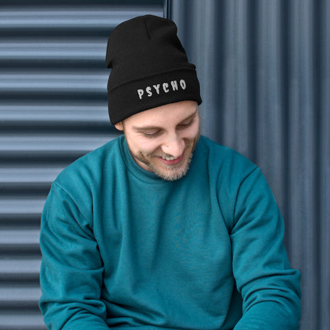 Embroidered Psycho Beanie