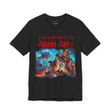 "I Sold My Soul to Baldur's Gate 3" Black Metal Jersey Short Sleeve T-shirt