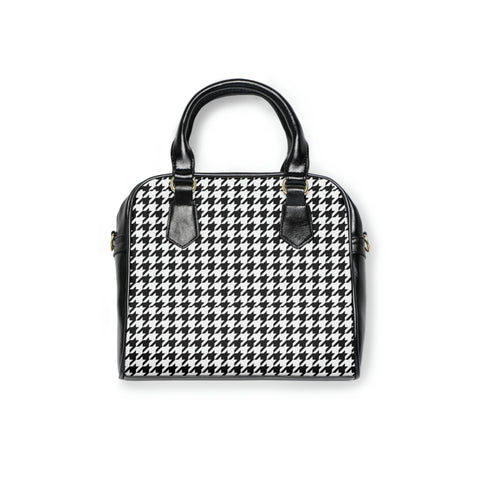 "Checkered Star" Vegan Leather Shoulder Handbag